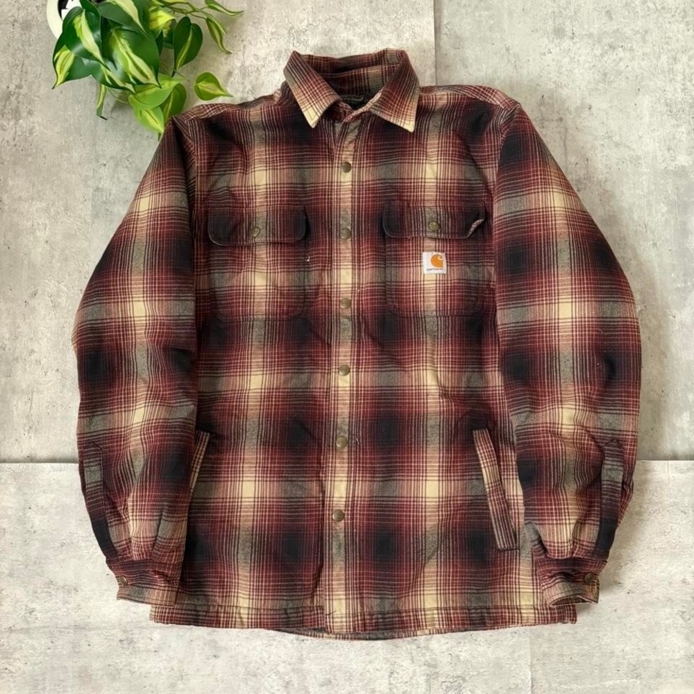 Carhartt Sherpa Lined Red flannel Jacket size M